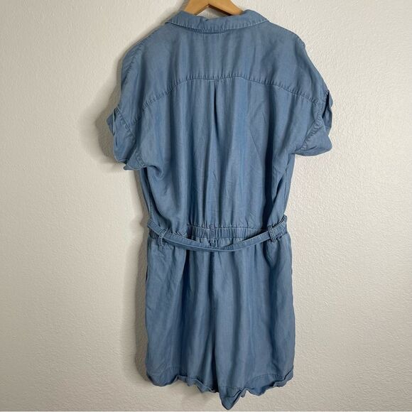 J Jill Chambray Denim Romper Size Large - Picture 8 of 8